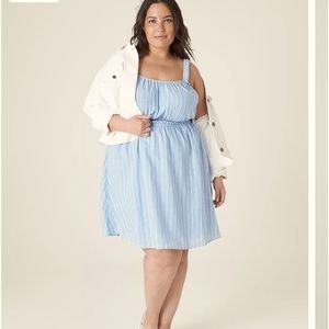 Lane Bryant - Ruched-Strap Double Elastic-Waist Dress